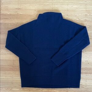 Vince Women’s Boiled Cashmere funnel neck sweater coastal blue Sz M